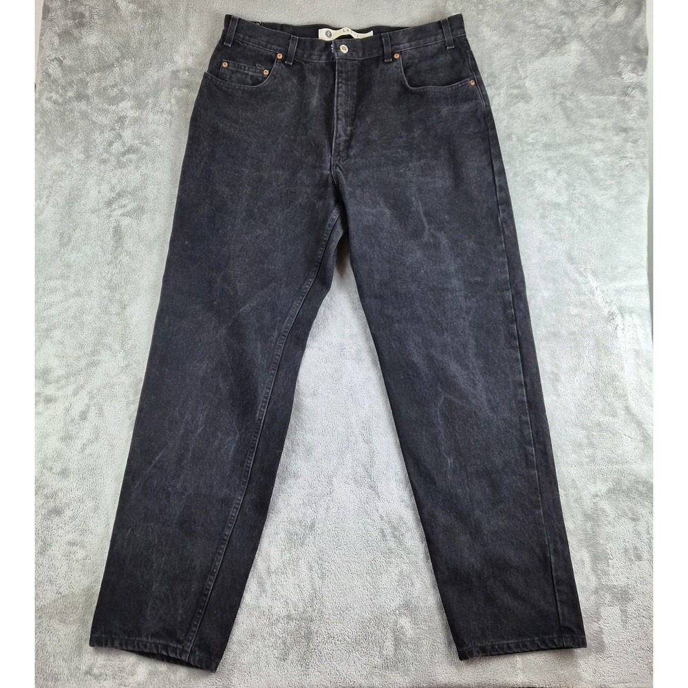 Vintage Arizona Jeans Mens 38x34 Black Denim Cotton Loose Fit Baggy Made In USA